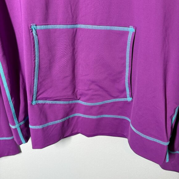 Athleta Womens Performance Top Small Purple Contrast Stitching Swim Rash Guard - Picture 5 of 12